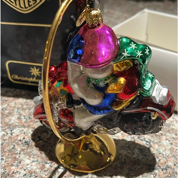 Harley-Davidson Christopher Radko Snowman Glass Ornament, cir 2000 - Picture 3 of 5